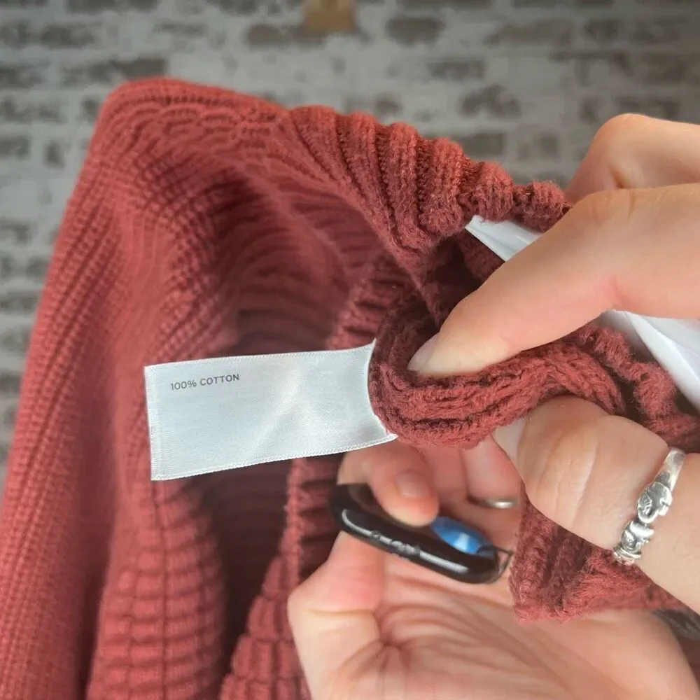 Duluth Trading Co. | men knitted burnt orange Henley sweater